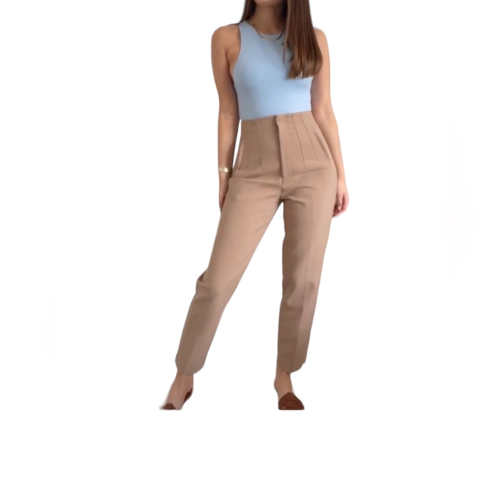 Zara High waisted pants  size-XSmall Tan